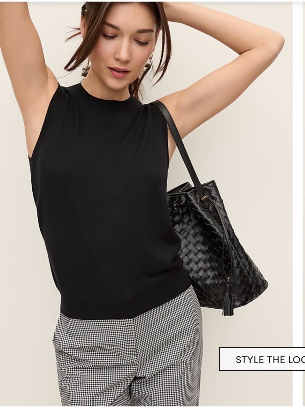 Ann Taylor Black Pointelle Trim Sleeveless Sweater Shell— NWT
